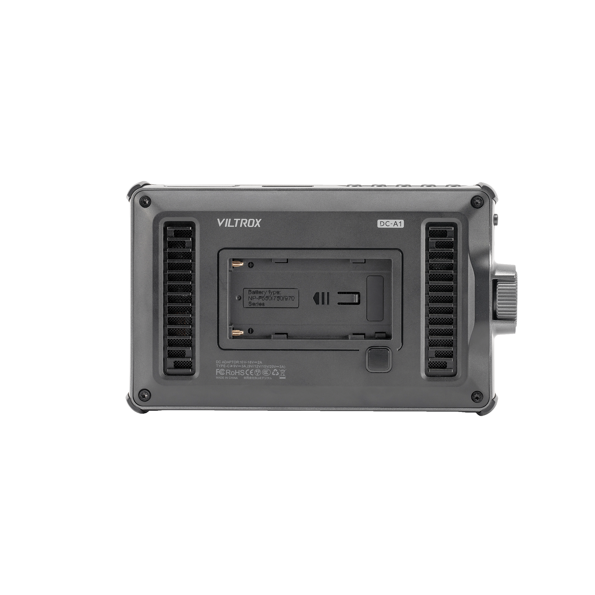 Rear view of Viltrox DC-A1 showing HDMI input and USB port